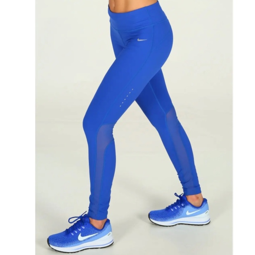 Nike Women’s Mesh Detail Running Leggings Blue